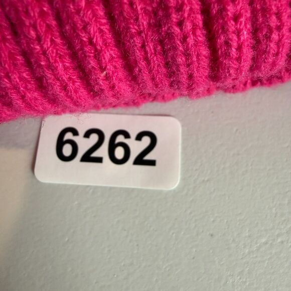 J Crew Women's Pink Cable Knit Pom Pom Beanie Winter Hat One Size BU653 - Picture 9 of 9